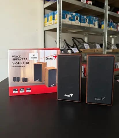 Parlante Genius estéreo de madera USB SP-HF180 miniatura 2