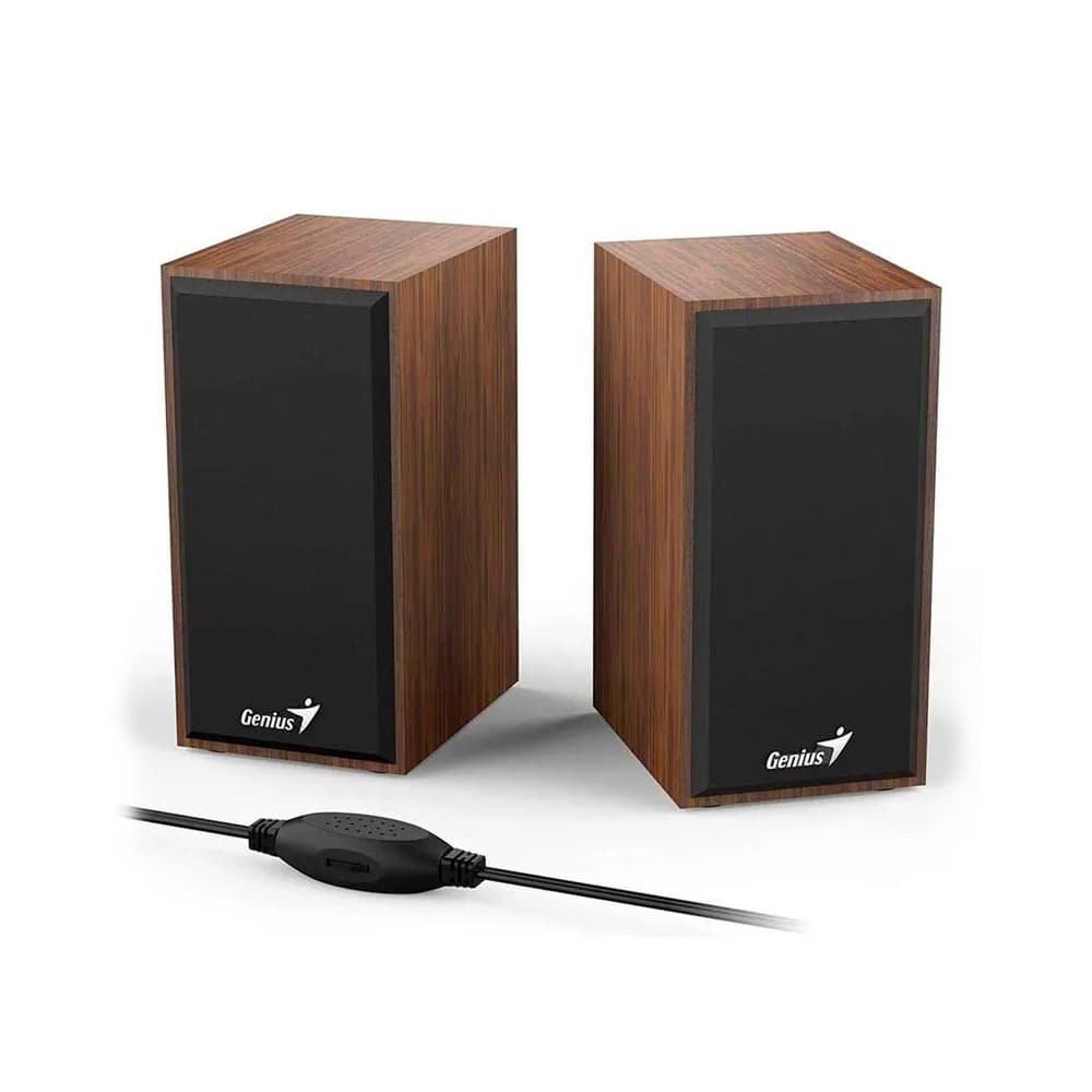 Parlante Genius estéreo de madera USB SP-HF180