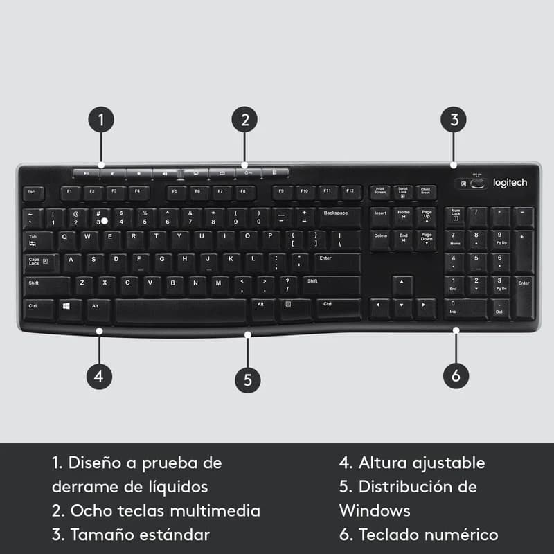 Teclado Inalámbrico Multimedia Logitech K270 miniatura 3
