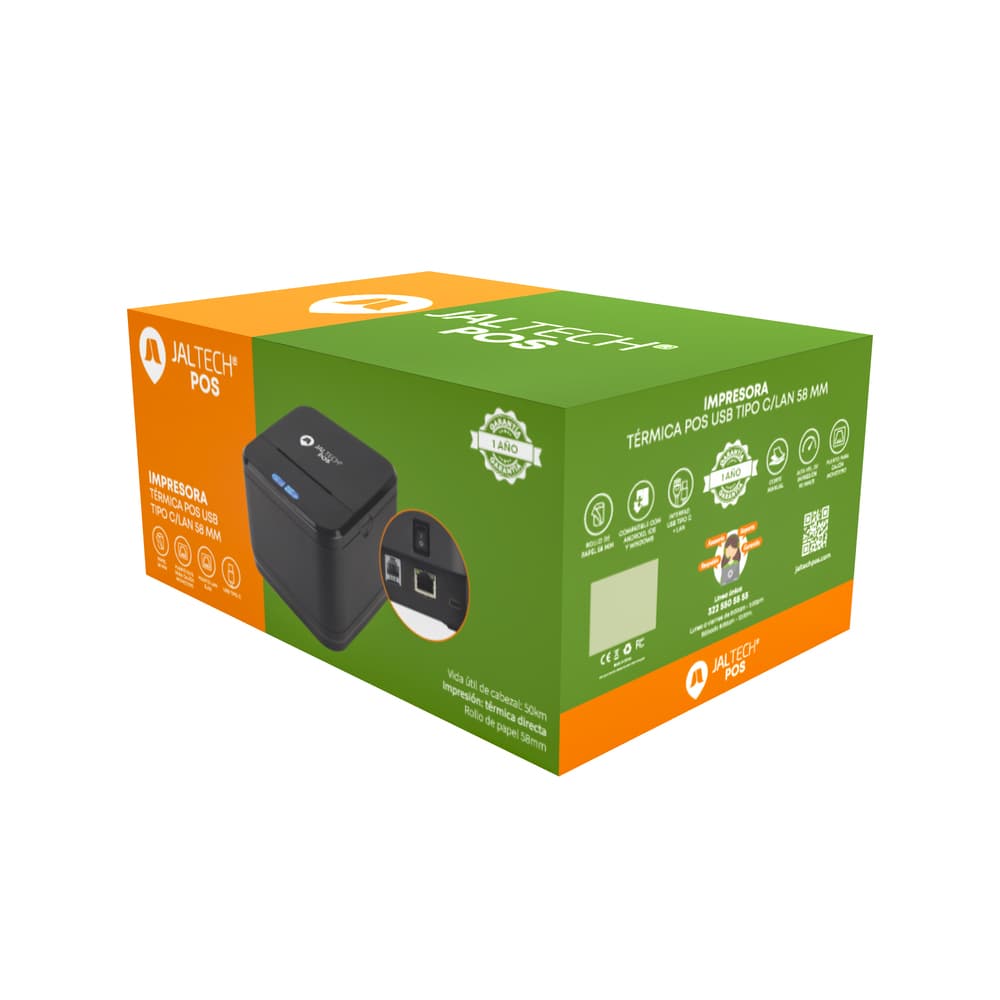 Impresora Termica POS USB Tipo C/LAN 58 mm