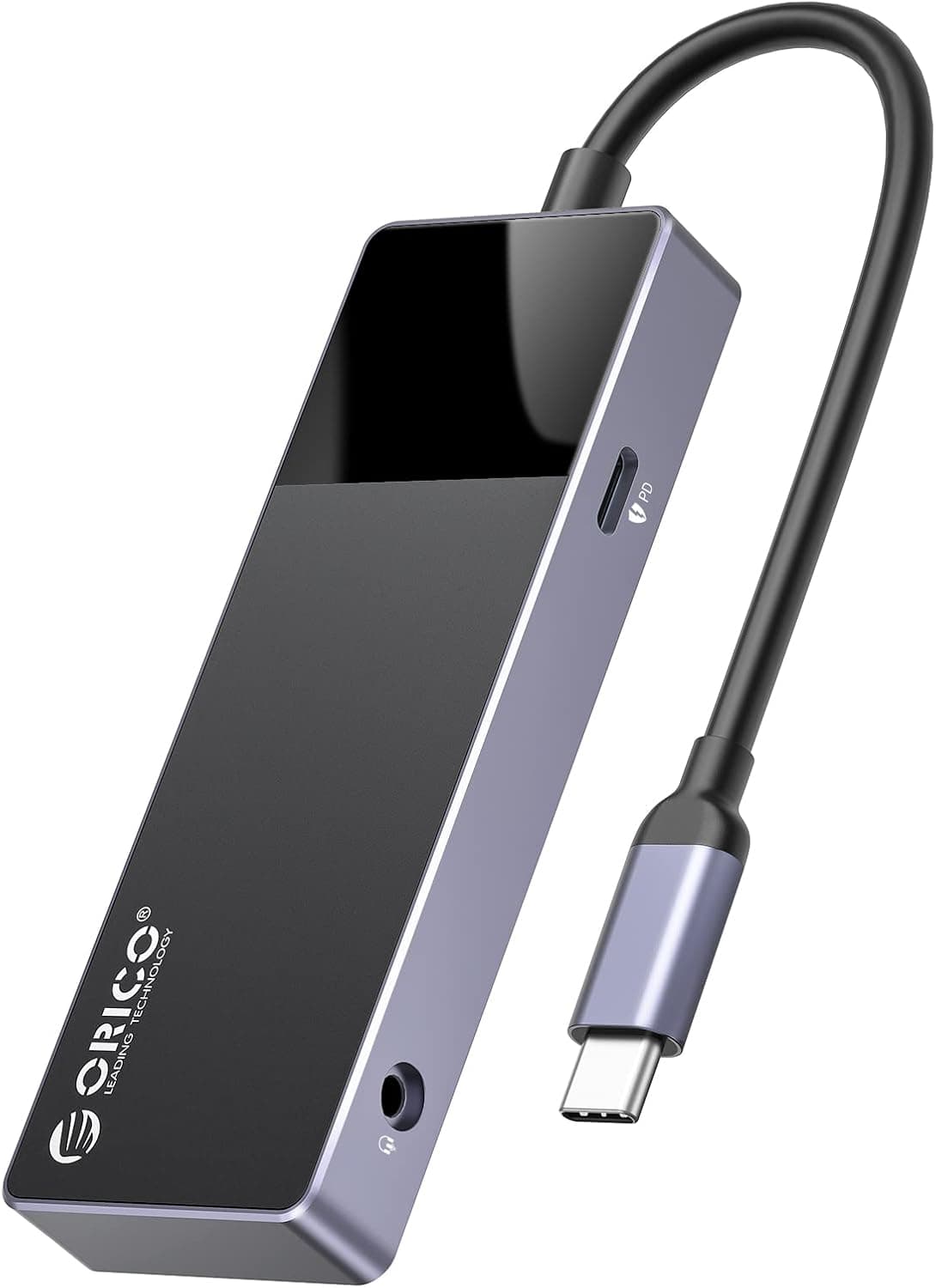 Hub USB C, ORICO 6 en 1, estación de acoplamiento para MacBook, adaptador multipuerto con PD 100W, HDMI 4K a 30 Hz, USB-A3.0 × 3, audio de 0.138 in × 1 compatible con portátiles Dell/Surface/HP/Lenovo miniatura 3